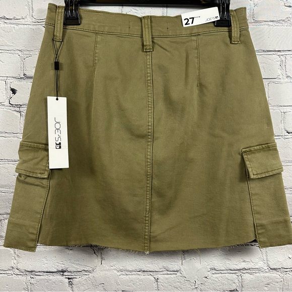Joe’s Jeans Women’s The Cargo Skirt Denim Utility Raw Hem Capers Green NWT - Picture 4 of 10